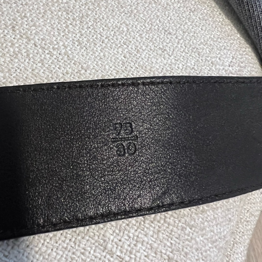 Prada Dark Brown Adjustable Leather Belt with Silver Buckle Logo Clasp - Picture 5 of 7